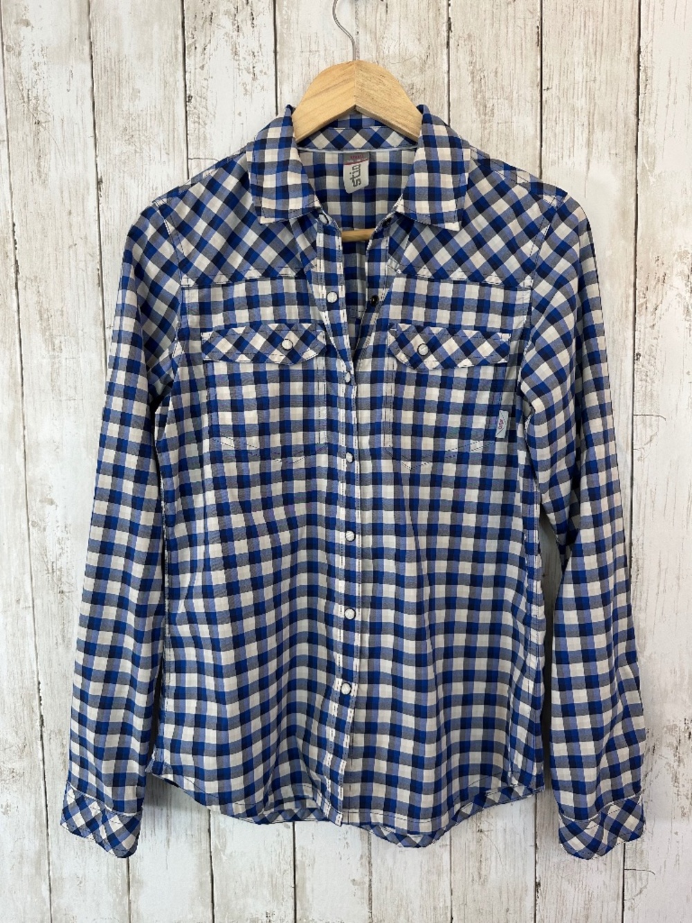 Stio Women's Small Eddy Shirt Plaid UPF50+ Modern Western Technical Outdoor